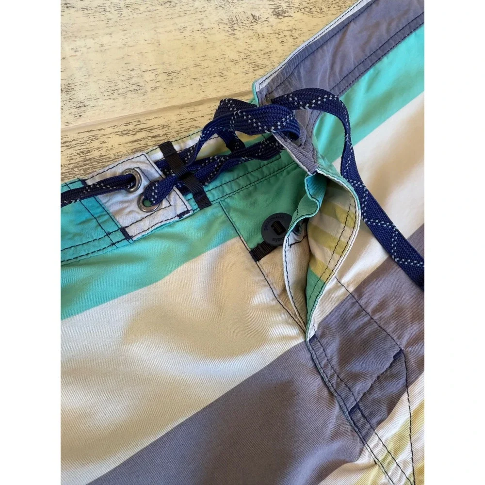 PATAGONIA Striped Board Shorts Swim‎ Trunks Men's Size 35 Casual Beach Surf Pool